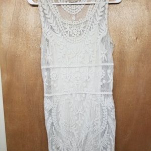 Ivory Express dress with ivory slip